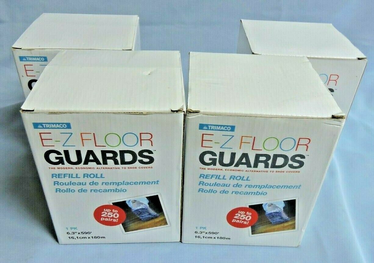Lot 4 Trimaco E-Z Floor Guards #54716 Refill Film Rolls Shoe Covers 1000 Pairs