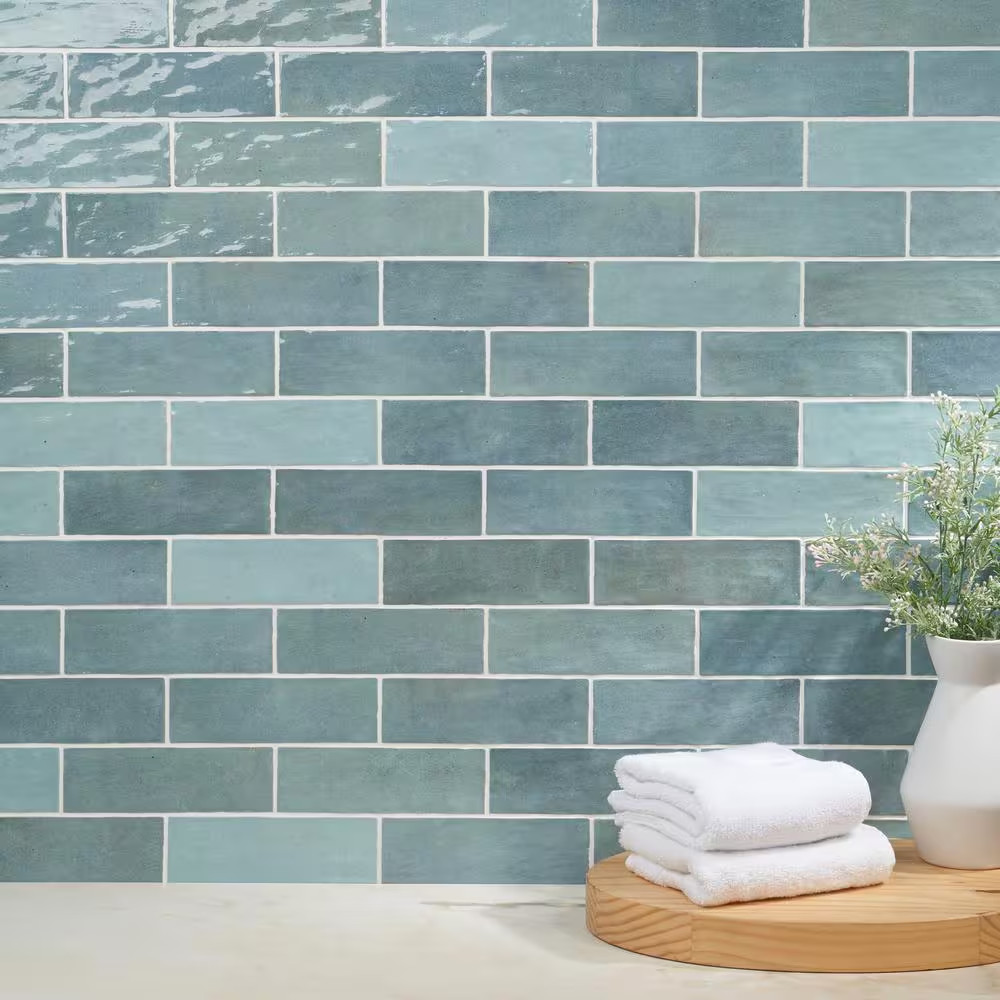 Kingston Turquoise 3 In. X 8 In. Glazed Ceramic Wall Tile (5.38 Sq. Ft./Case)