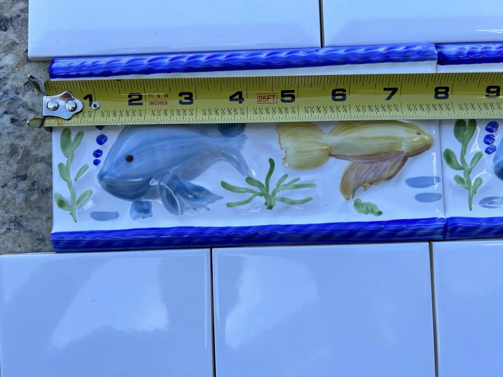 4″ X 8″ Tile Fish Aquarium Borders Imported From Spain Bathroom Tile
