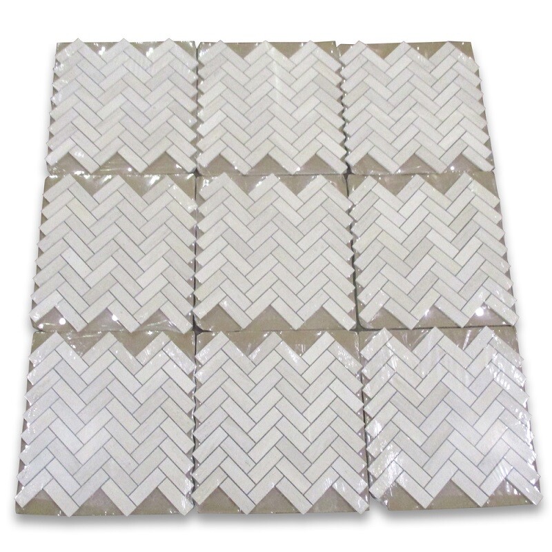 H72XH Golden Beach Moleanos Beige Limestone 1×3 Herringbone Tile Honed