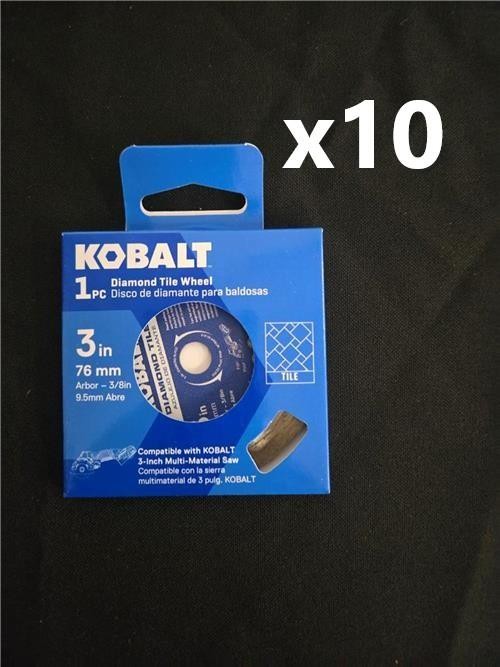 = Lot of 10 Kobalt 3″ Diamond Tile Wheel Arbor 3/8″ KTW 224-03 NEW