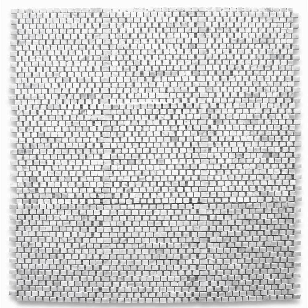 C29P Carrara White Marble HandClipped Random Broken Mosaic Tile Polished