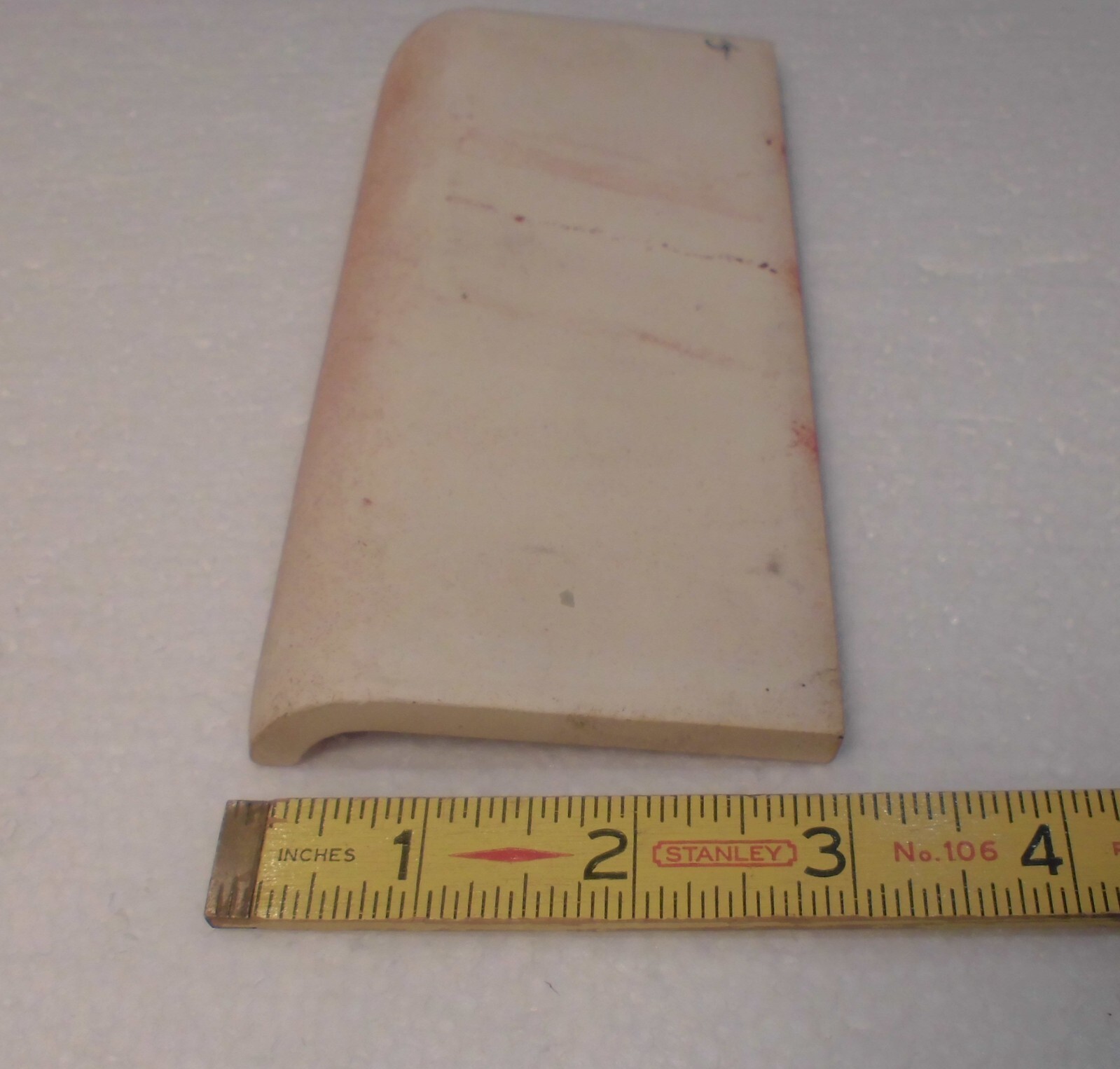 1 pc. Satin Gloss Burgundy: Flat Top base/cove Ceramic Tile: 2-3/4″ X 6-1/8″