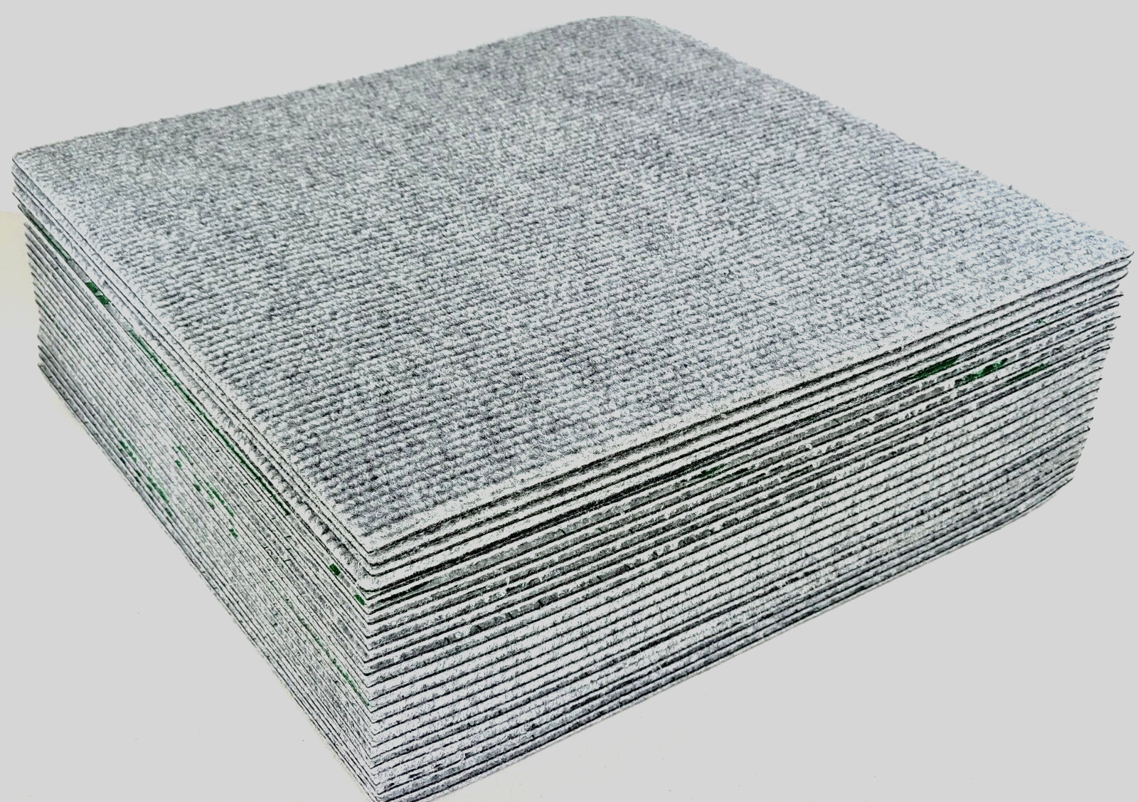 Pack of 25 Ribbed Carpet Floor Tile GRAY 12 X12 Inch Self Stick Floor Tile
