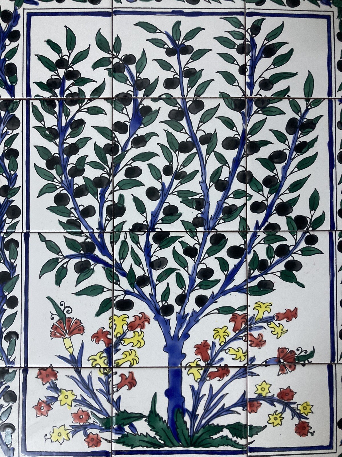 18″ x 24″ Ceramic Tile Mural Backsplash Art Wall Panel Hand Painted Olive Tree