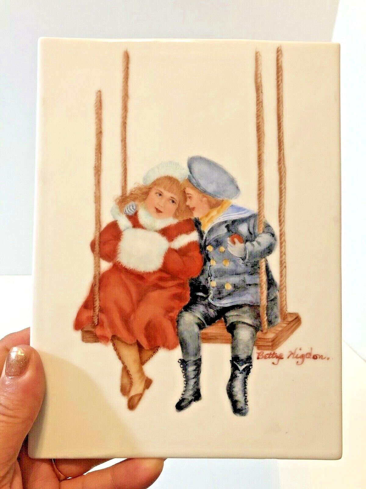 Vintage Gerold Porzellan Rare Fine Porcelain Bavaria W-Germany Art Tile 7.5″x6″