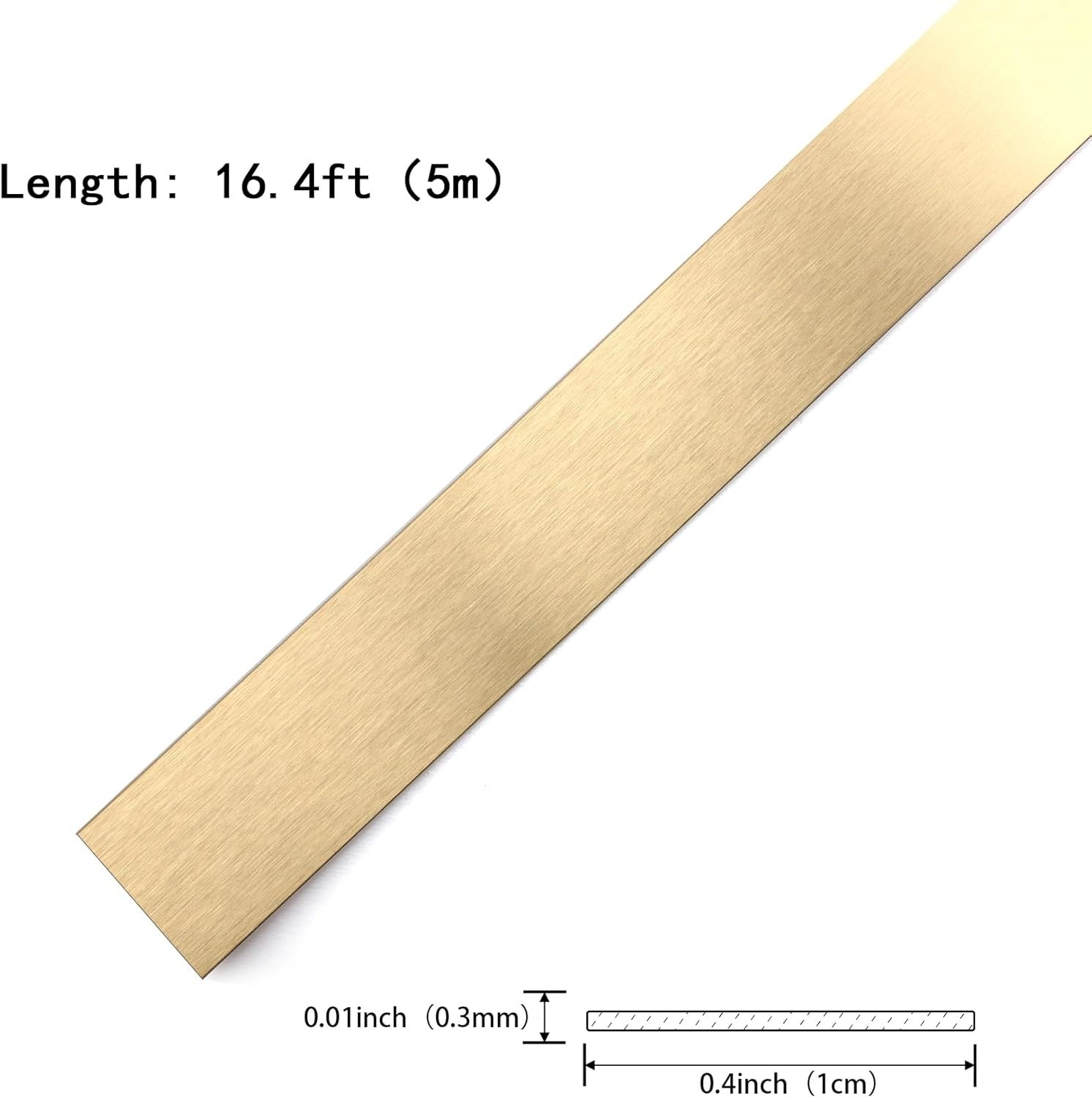 Gold Metalized Brushed Finish Molding Trim, Peel and Stick Strip for Mirror F…