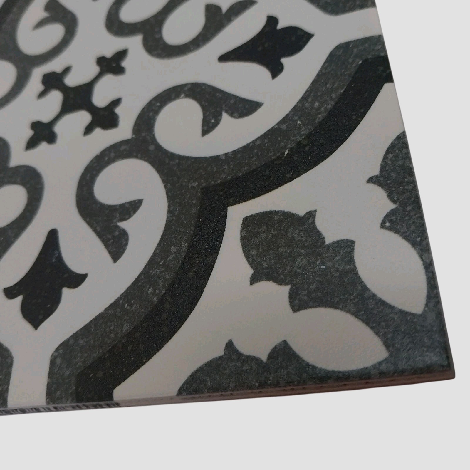 Ceramic Spanish Tile Black White Gray Moroccan Pattern 5.75″ Wall Floor