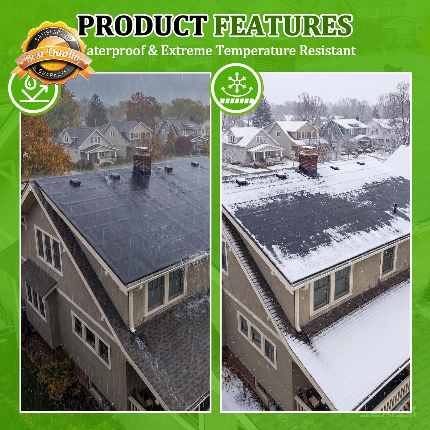 1 Roll Epdm Rubber Roofing Membrane 39″ X 5Ft, Self-Adhesive Waterproof Underlay