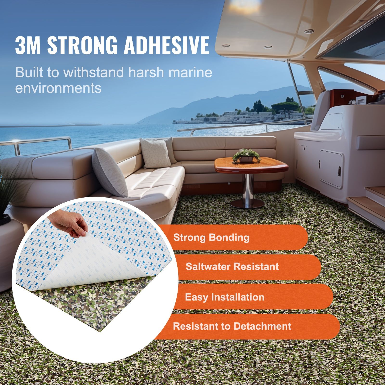 Boat Flooring, EVA Foam Boat Decking 94.5″ x 23.6″, Non – Slip Self – Adhesive