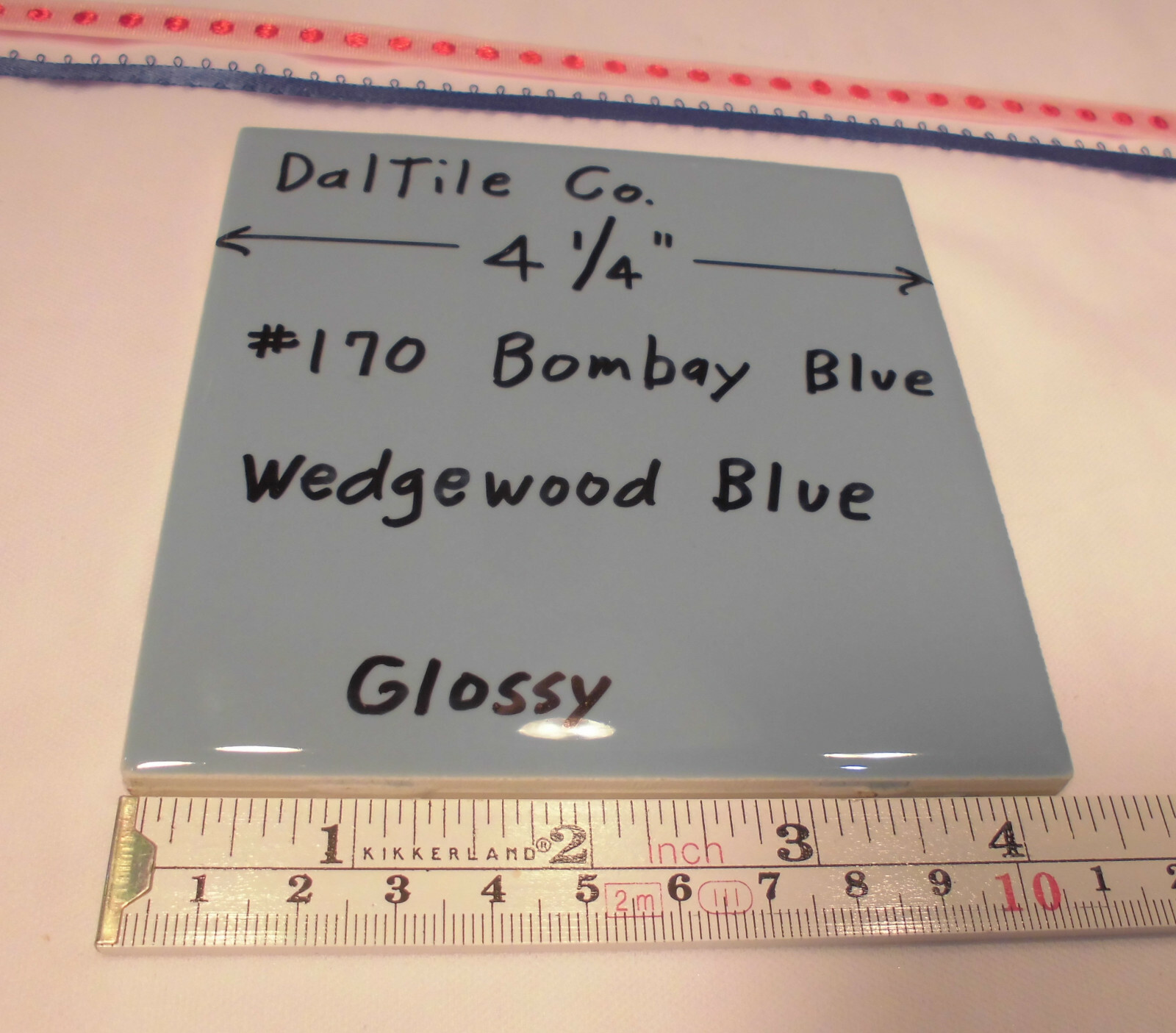 1 pc. Wedgewood Blue – Daltile Co.; Bombay 4-1/4″ Glossy Ceramic Tile; New
