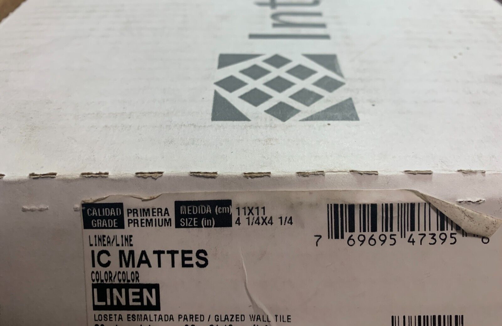 New Interceramic Tile 4 1/4″ x 4 1/4″ Linen Matte Glazed Made in USA