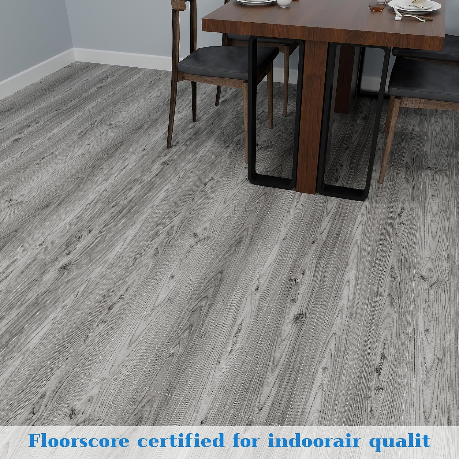 54 Sq.Ft,Wood Peel and Stick Floor Tiles,36 Pack Grey Vinyl Flooring (No Adhesiv