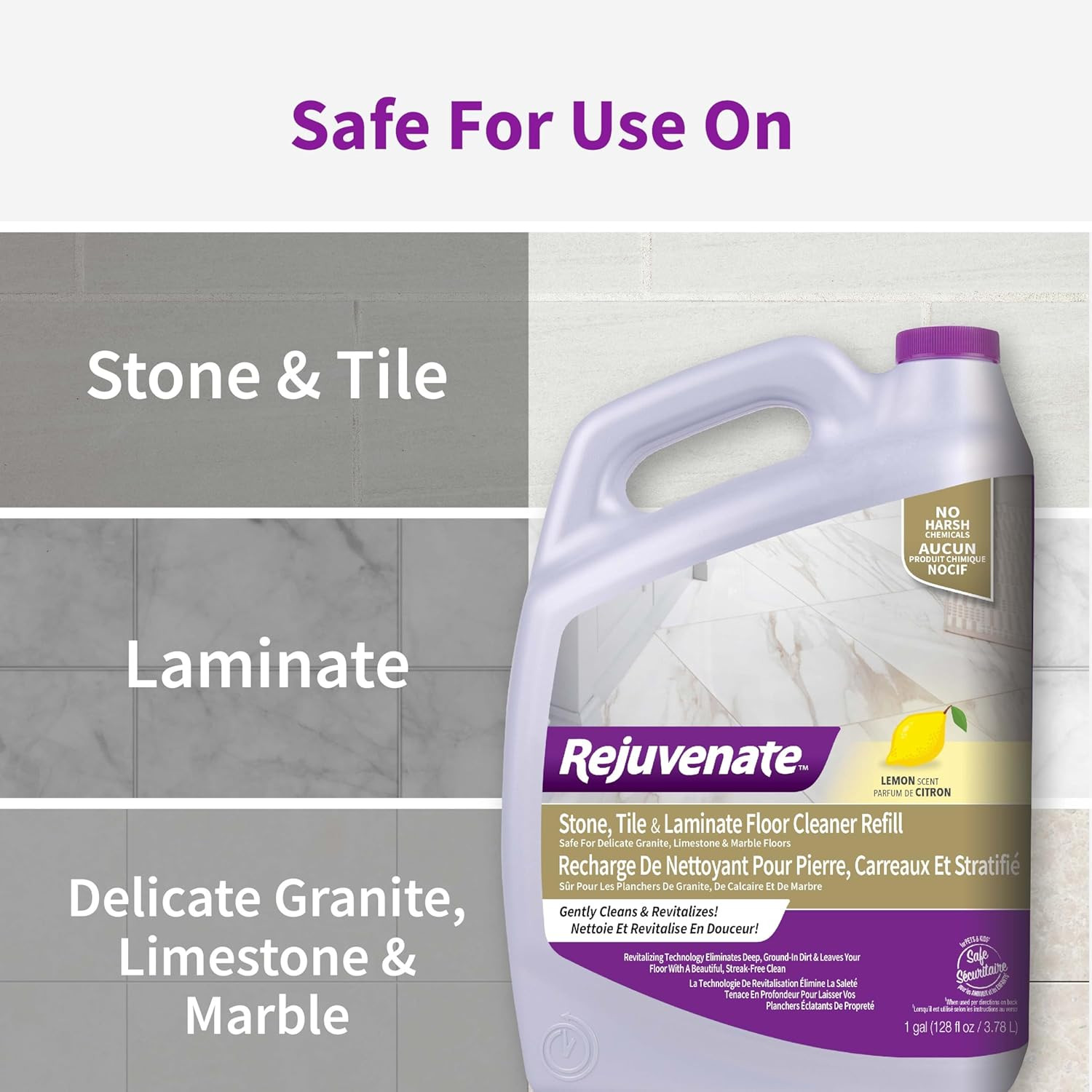 Stone, Tile & Laminate Floor Cleaner Gently Cleans and Revitalizes Delicate Gran