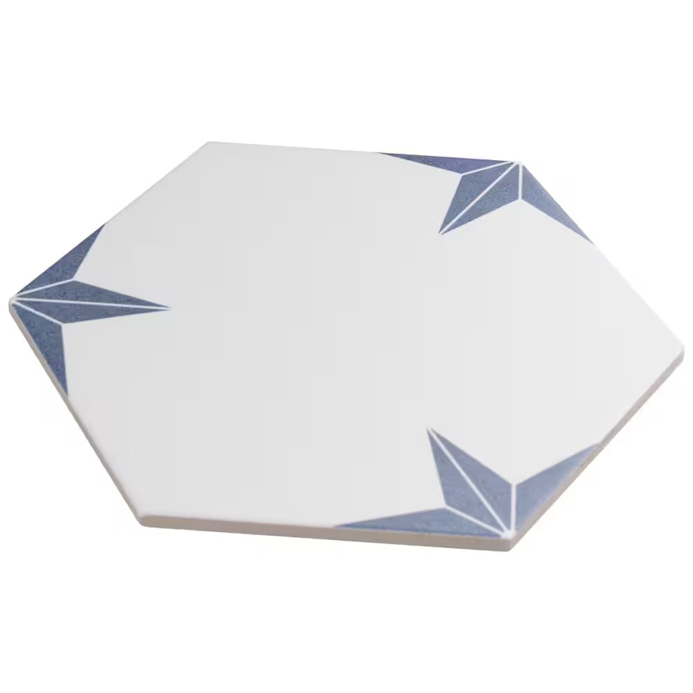 Stella Hex Azul 8-5/8 In. X 9-7/8 In. Porcelain Floor and Wall Tile (11.5 Sq. Ft