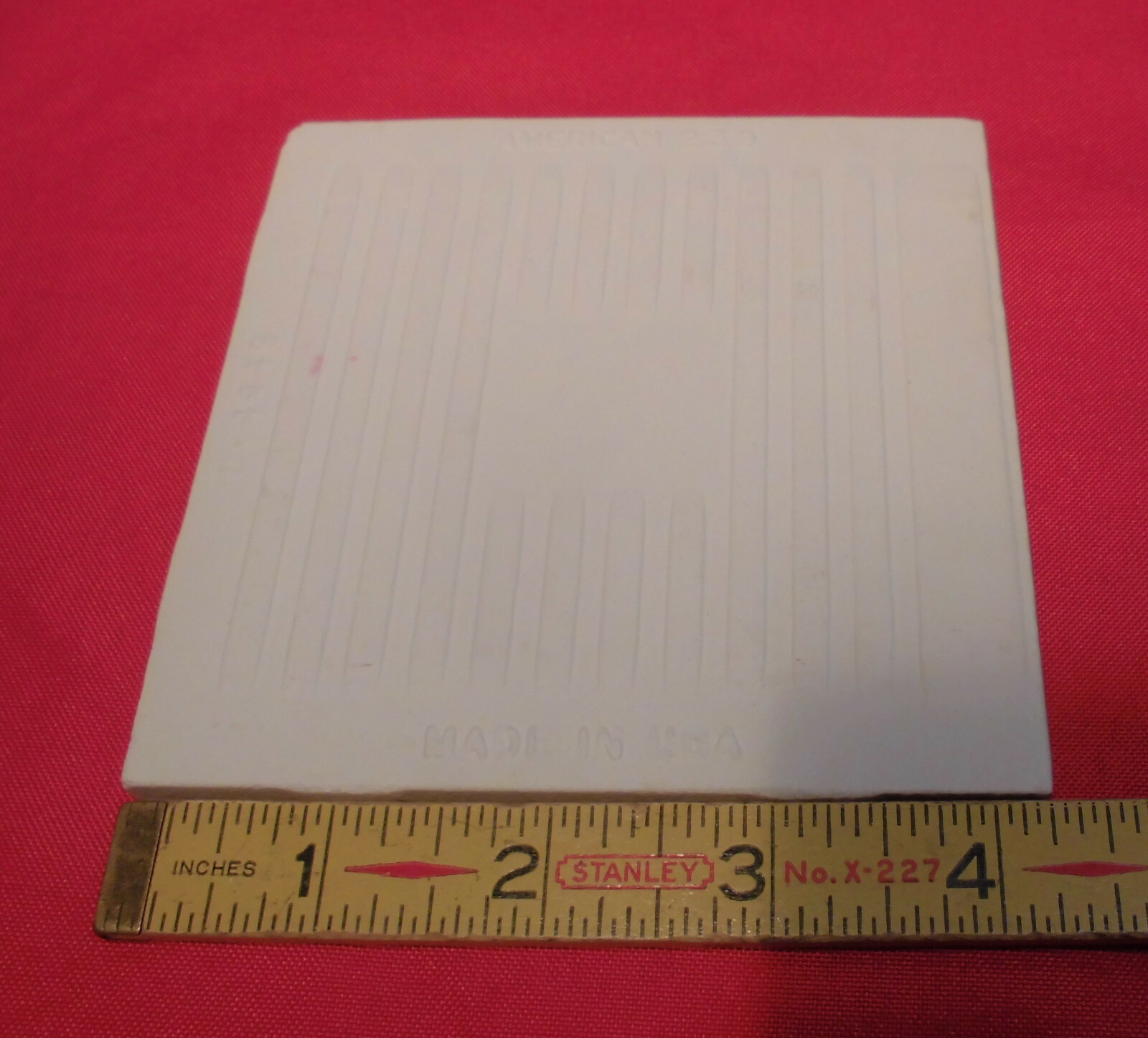 1 pc. White Crystalline Ceramic Tile by American Olean: 4-1/4″ Surface Bullnose