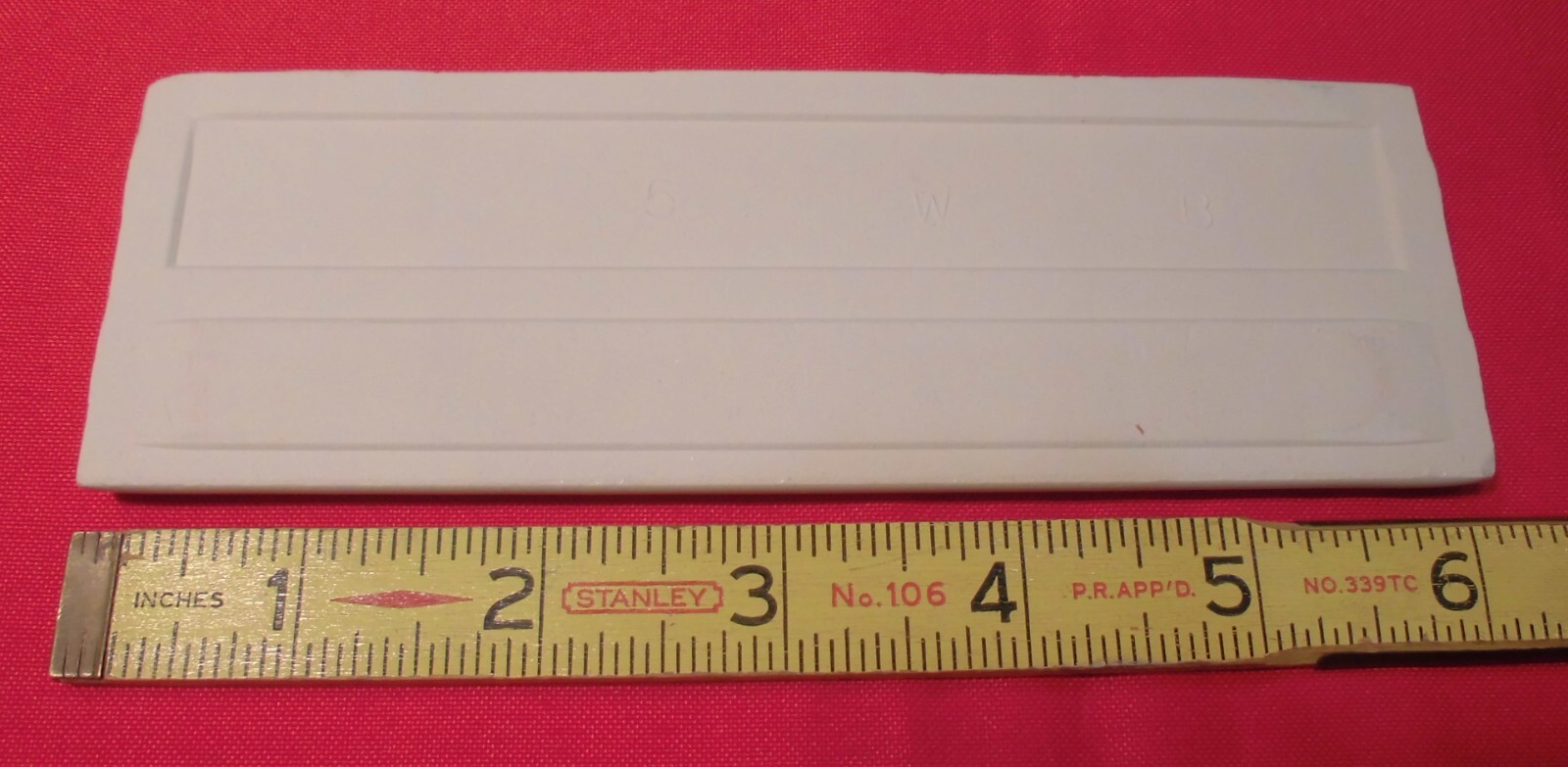 1 pc. Chark White: Glossy Ceramic Bullnose Tile by Wenczel 2″ X 6-1/16″ NOS