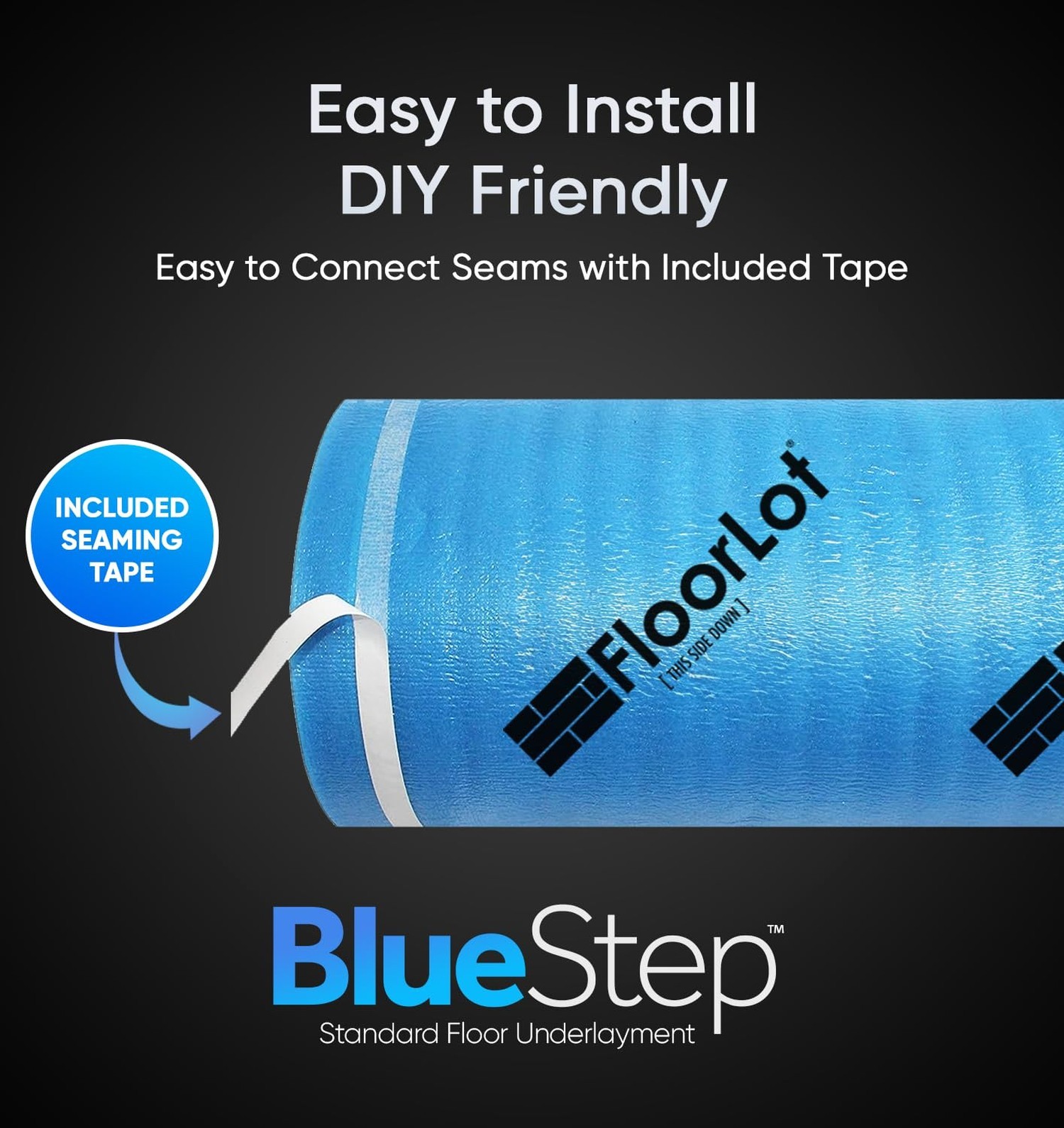 BlueStep Underlayment with Moisture Barrier for Laminate and Wood Floors, (20…