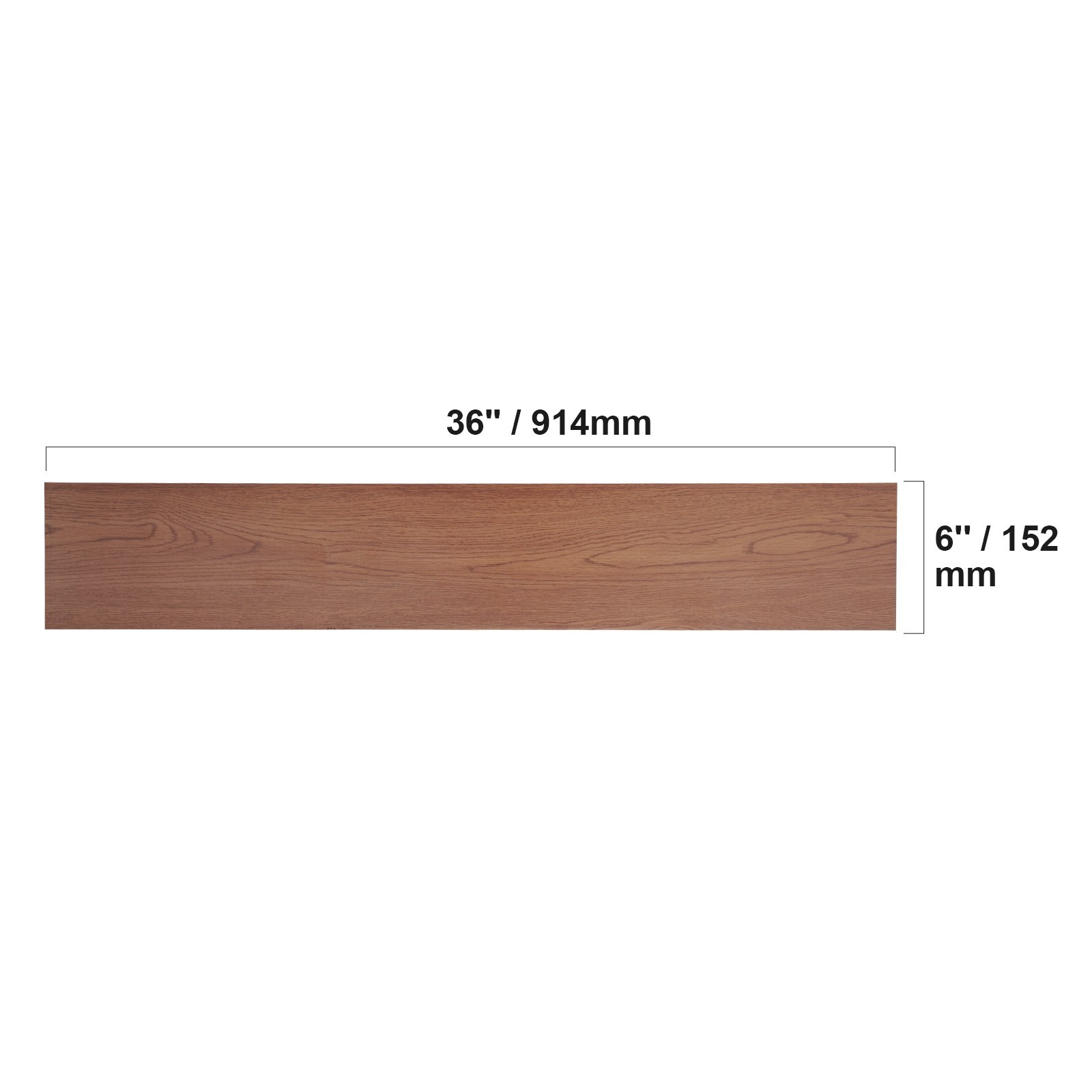 36 Pieces Self Adhesive Vinyl Floor Tiles Dark Brown Wood Grain 2.5mm Thick