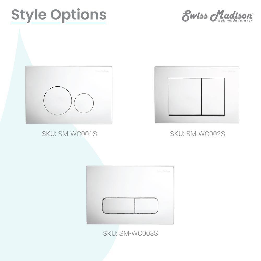 Wall Mount Dual Flush Actuator Plate with Square Push Buttons, Chrome