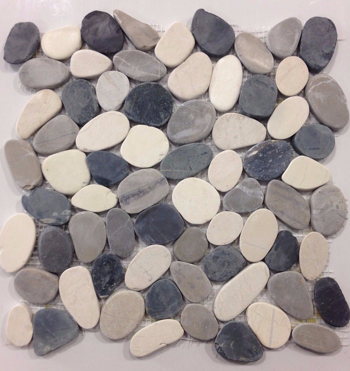 Pebble Stone Tile Valencia Cool Blend 12×12 River Rock Stone Shower Floor Wall