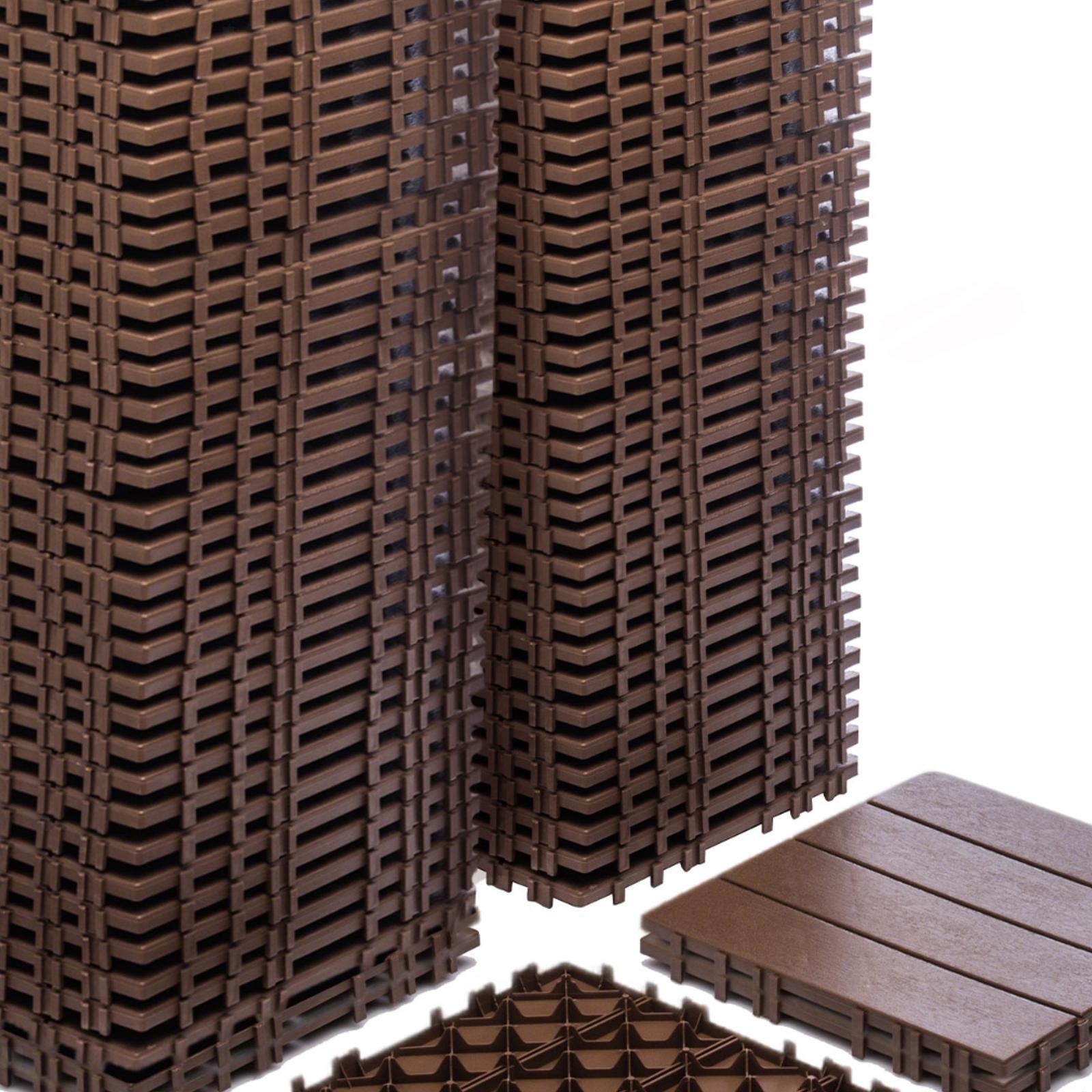 68-Pack Waterproof Interlocking Deck Tiles, 61.6 Sq.Ft, Slip-Resistant, Non-,