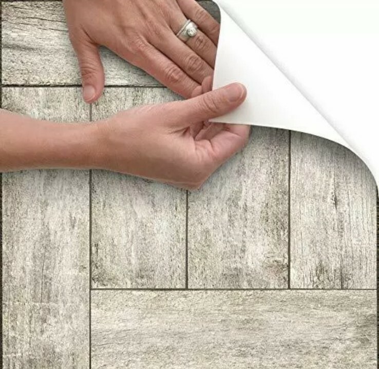 12 Tiles Contact Deco (2 Packs) Squares 12″ x 12″ Vinyl 6 Per Pack Wood Gray