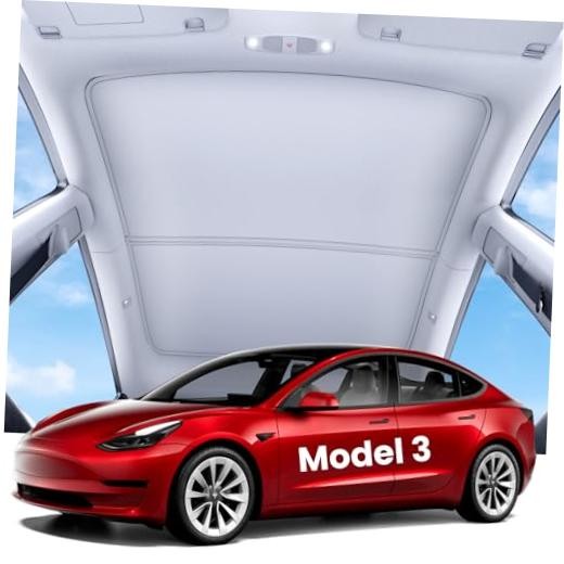 2026 Upgraded Tesla Model 3 Sunshade Roof [No Gaps, Model 3 (2020-2026) Gray