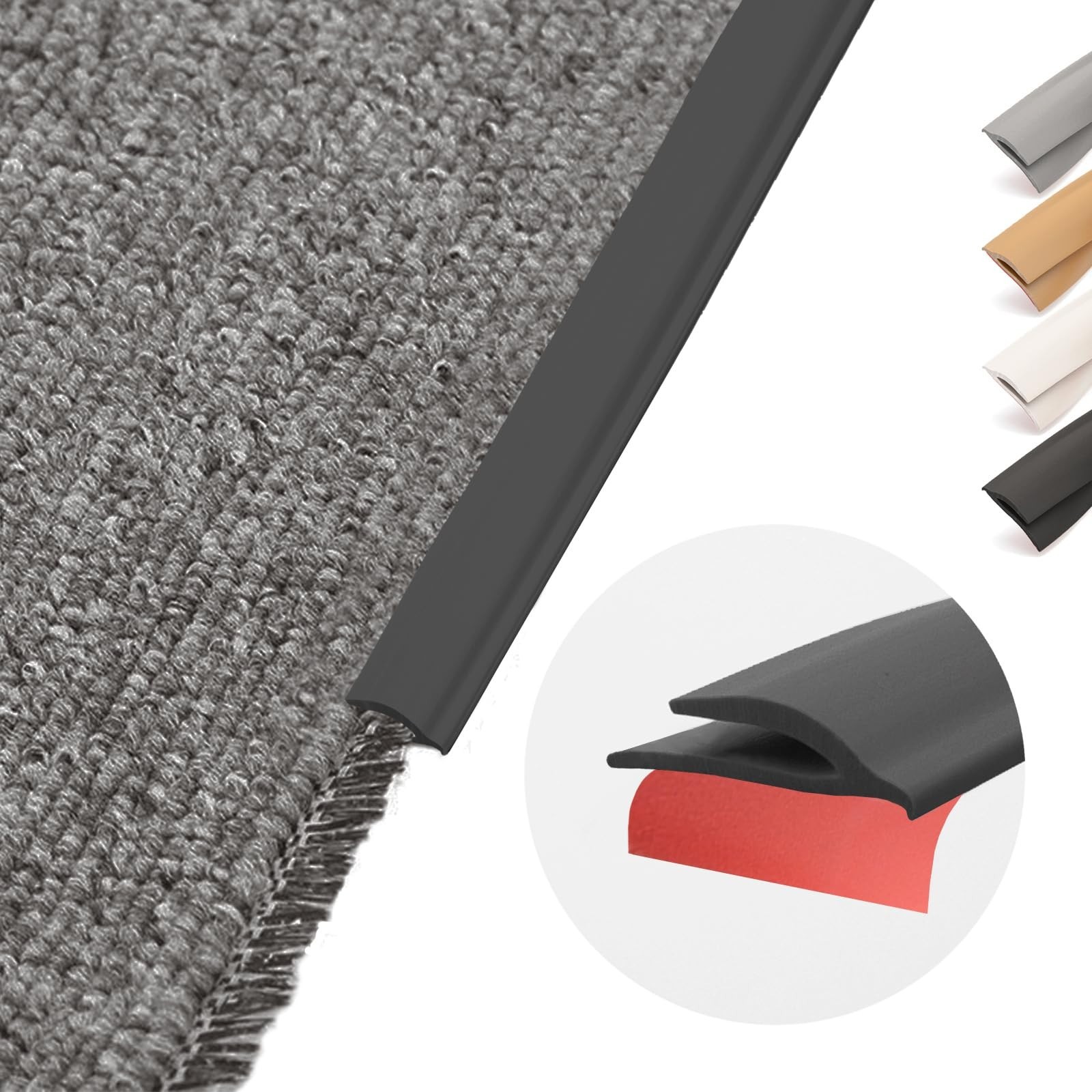 Self-Adhesive PVC Carpet Edge Trim Strip – Waterproof Floor Transition, Cuttable