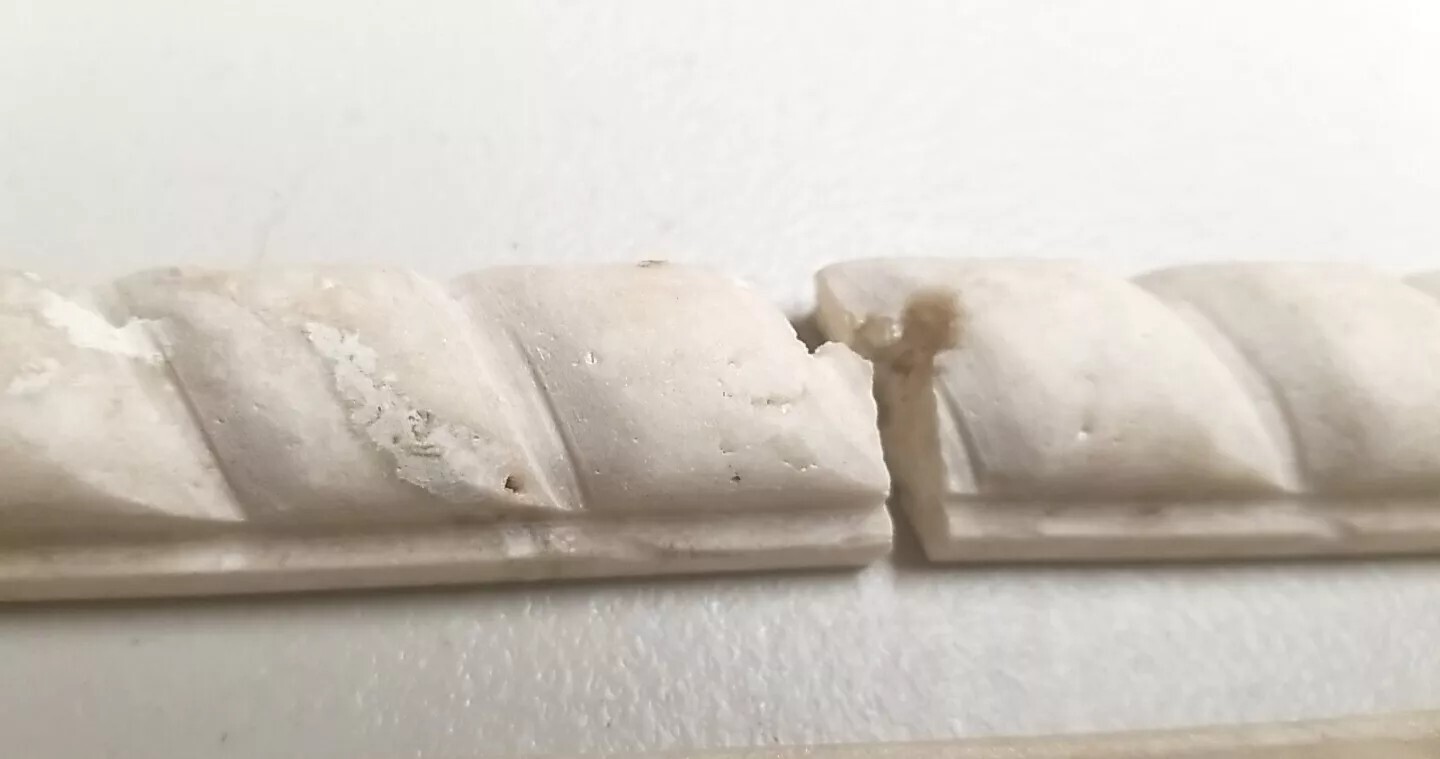 Ivory Travertine Honed 1 X 12 Rope Liners Lot Of 10