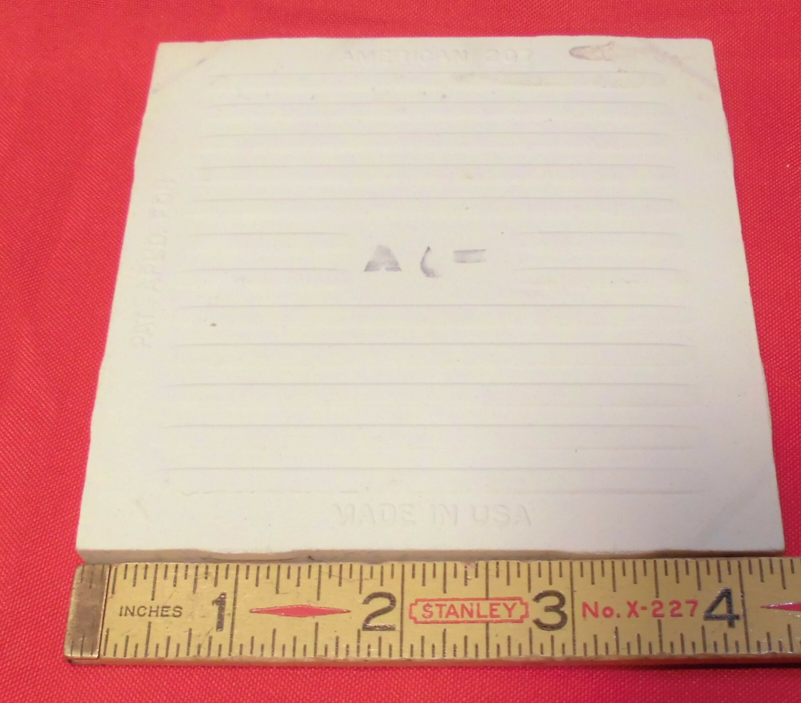 1 pc. *Aqua Blue* 4-1/4″ Ceramic Tile; Scored Crystalline by American Olean NOS