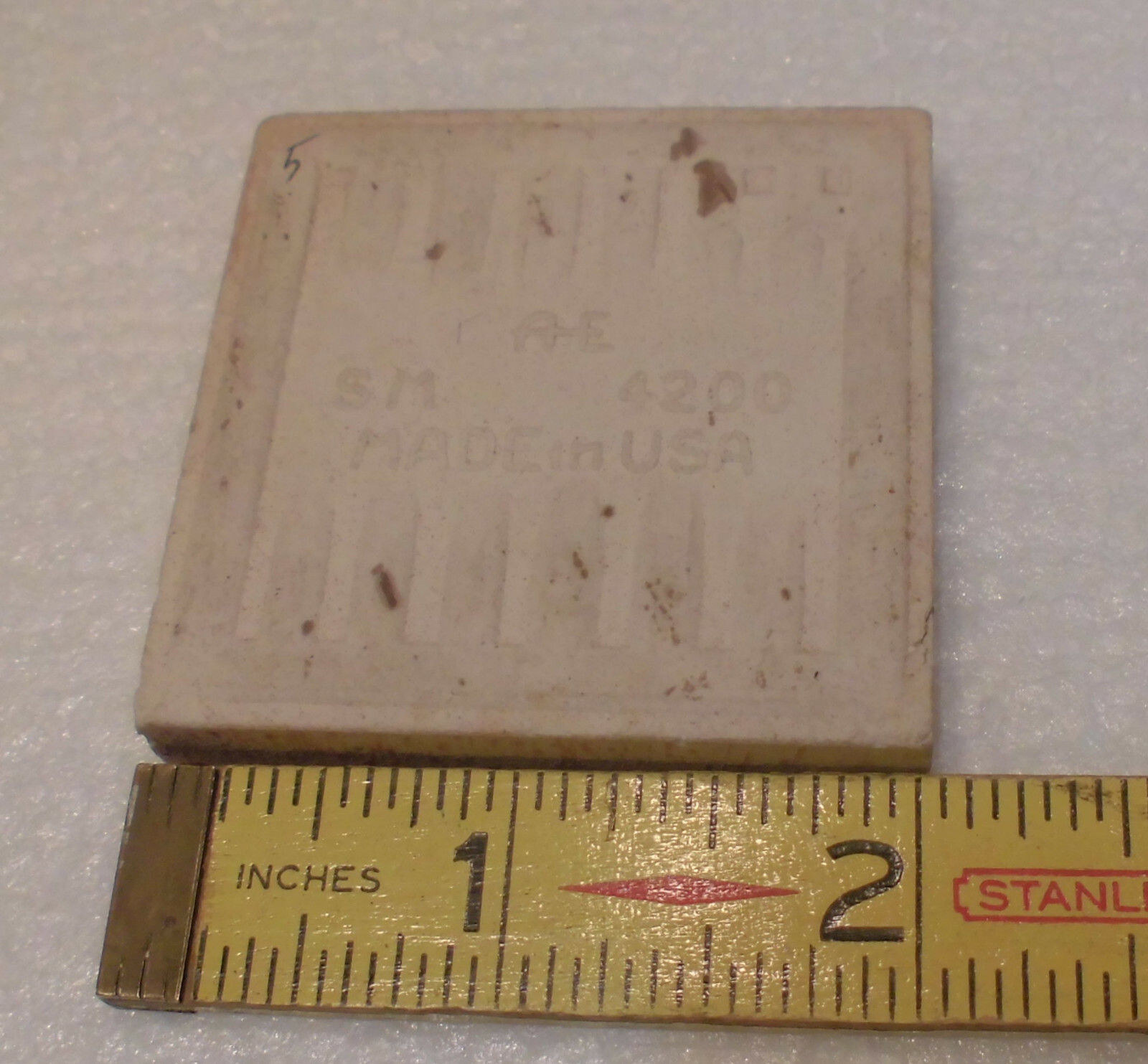 Burgundy 2″ X 2″ X 5/16″ Ceramic Surface Bullnose Inside Corner Tile; 1950’s