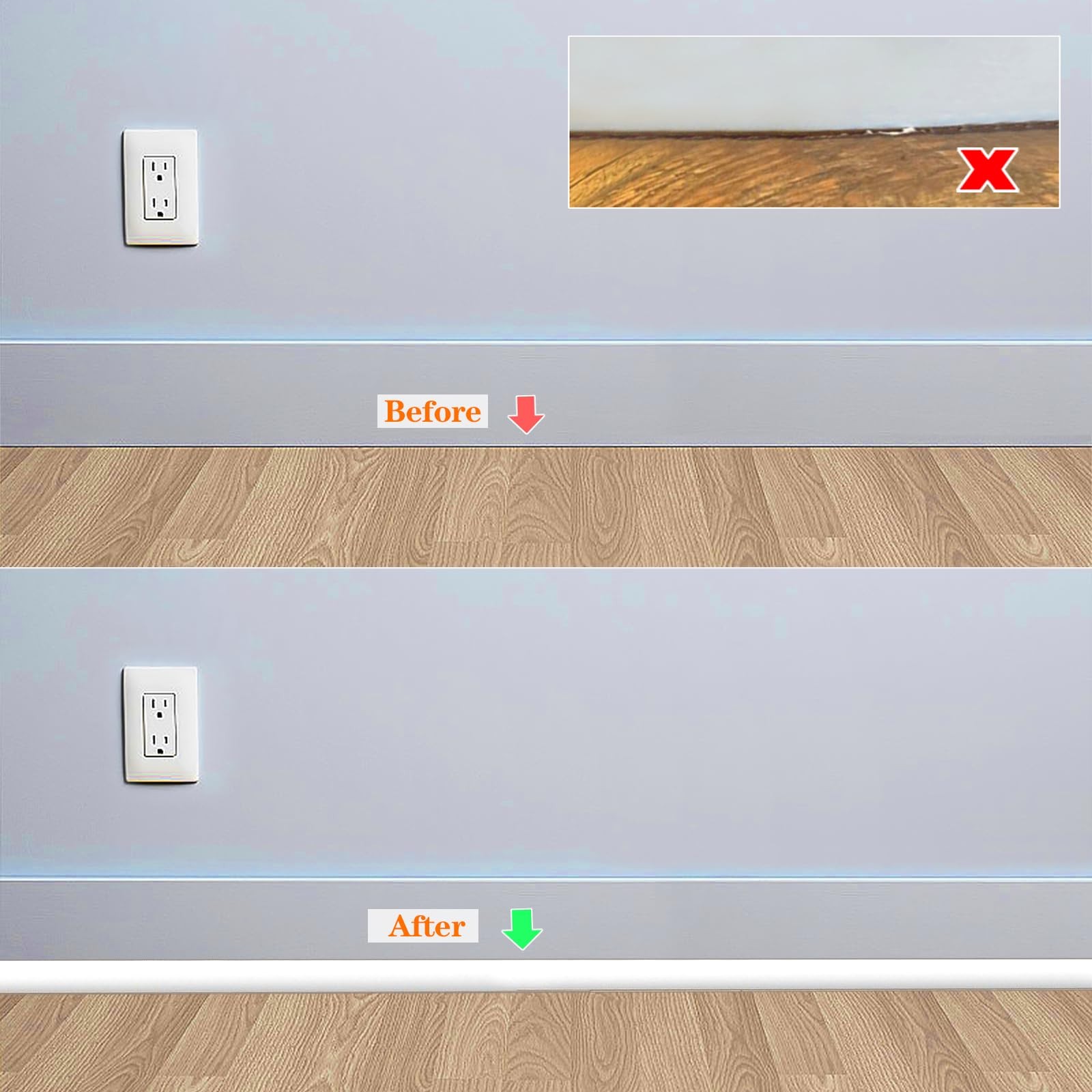 Flexible Quarter Round Caulking Strip Molding Trim, White Double-Sided Self-A…