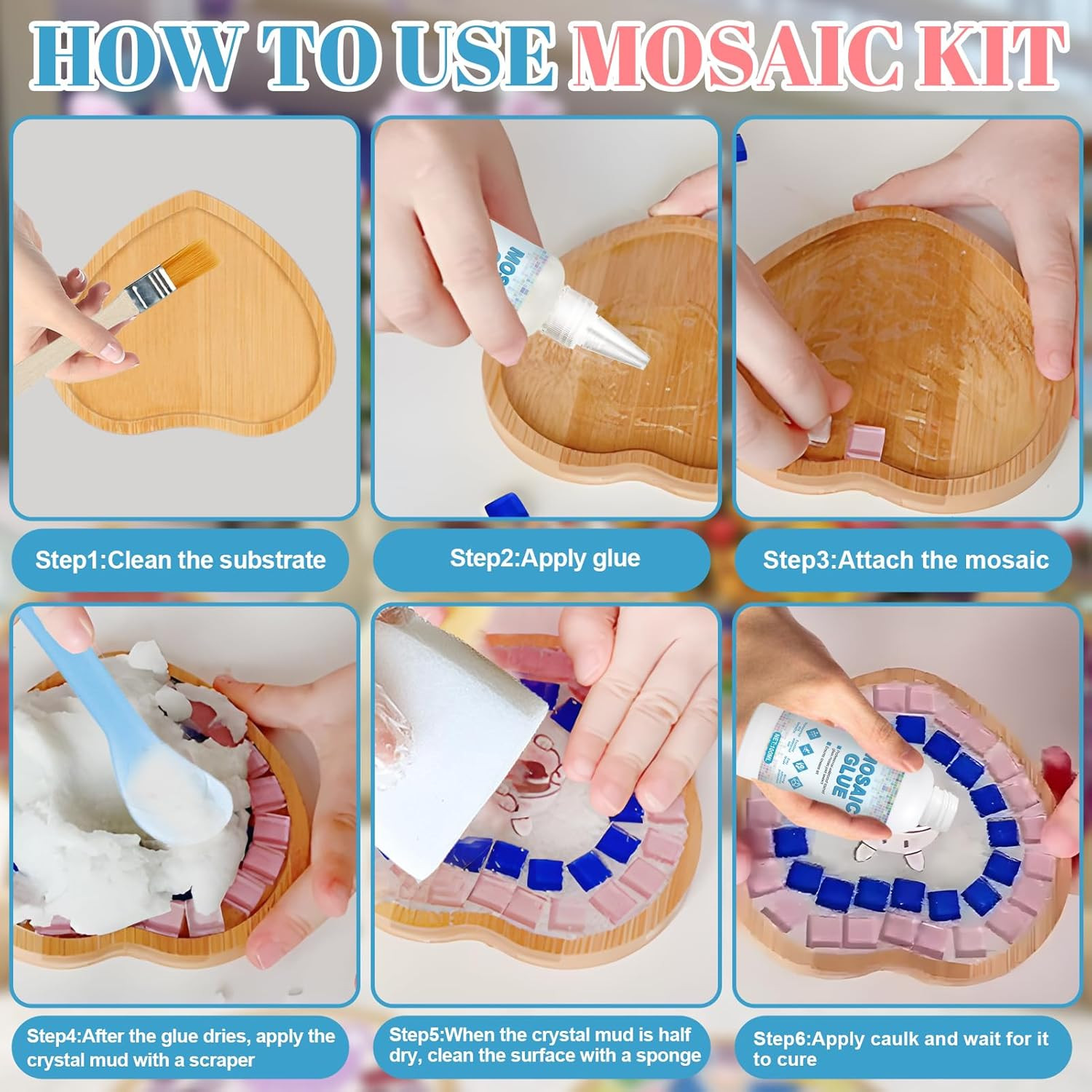 Mosaic Kit, Mosaic Grout, Glue and Seam Sealant Agent Waterproof Strong Adhesive