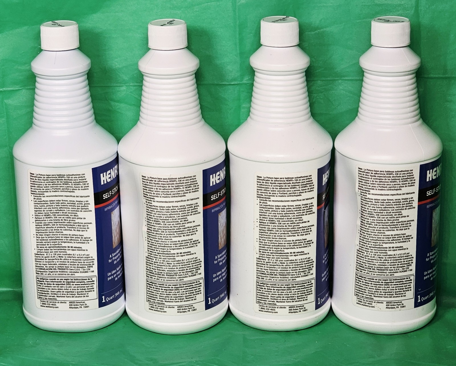 ***(Lot Of 4) Henry 336 Self-Stick Liquid Latex Tile Primer (1 Quart)***