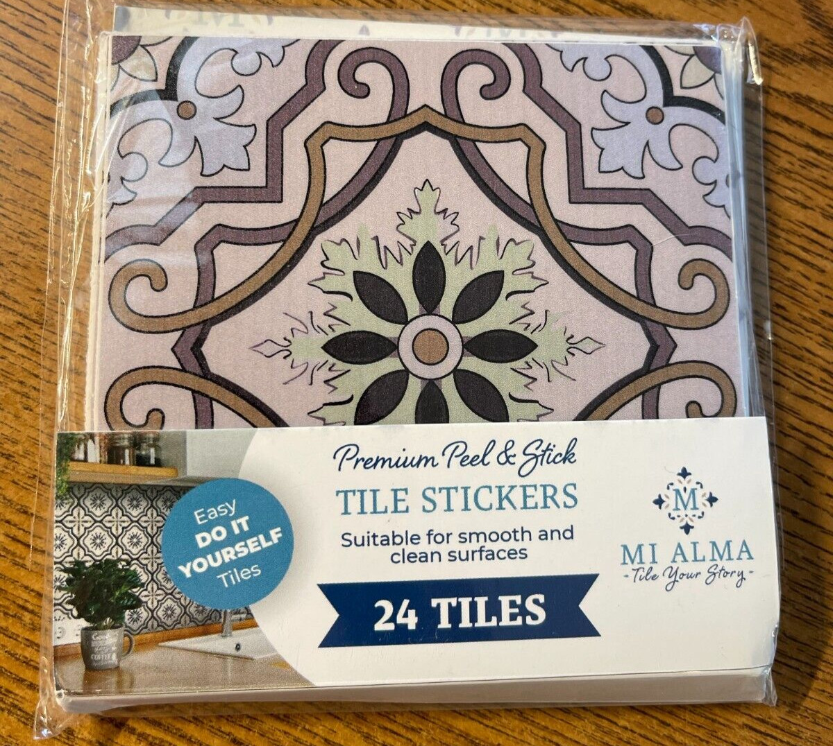 Mi Alma 4″ x 4″ Vinyl Peel/Stick Mosaic Tile, Set of 24″, Multi-Color C50