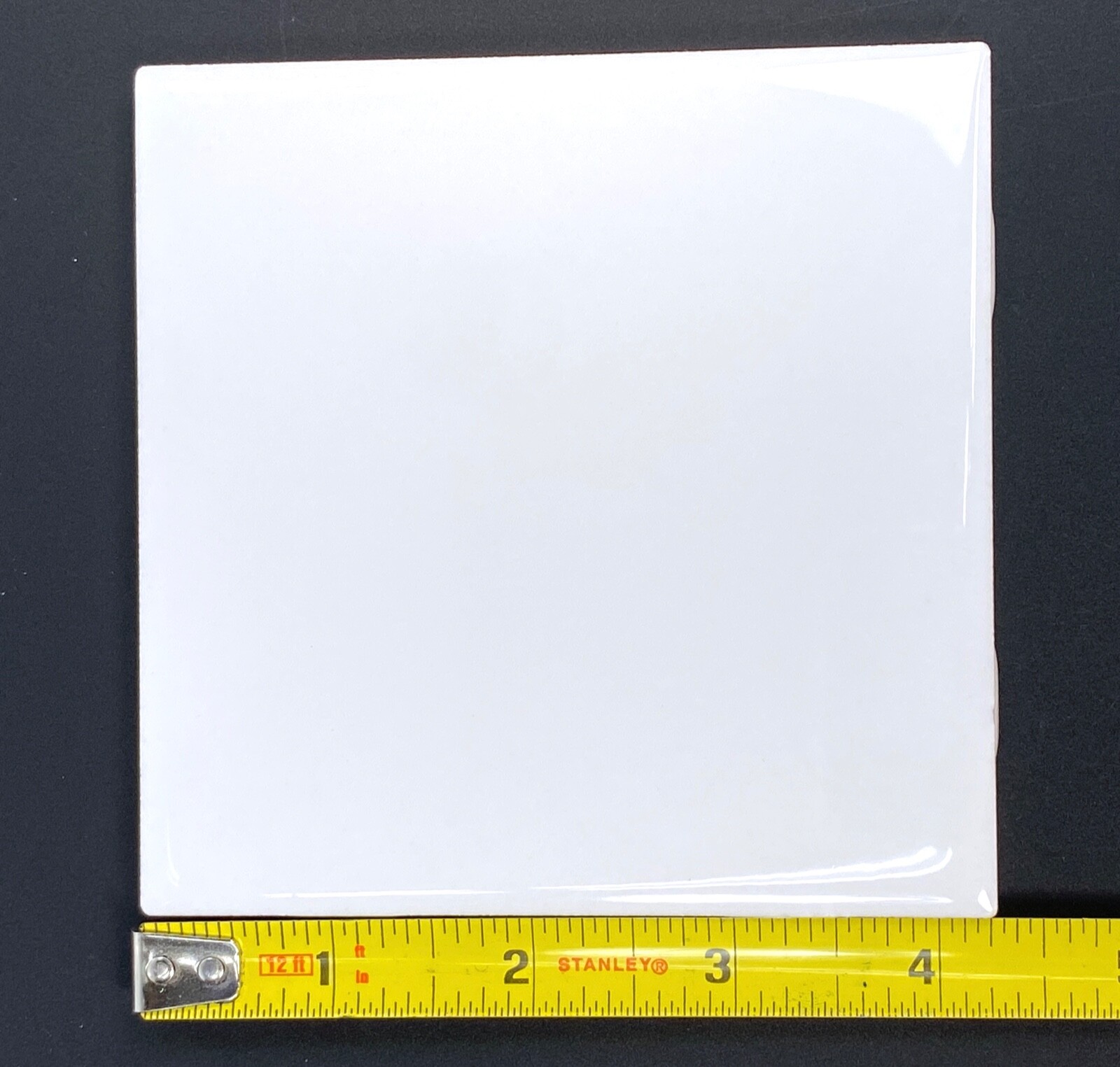 4 PIECES NEW Vintage American Olean Ceramic Wall Tile 4×4 Ice White (0025) Gloss
