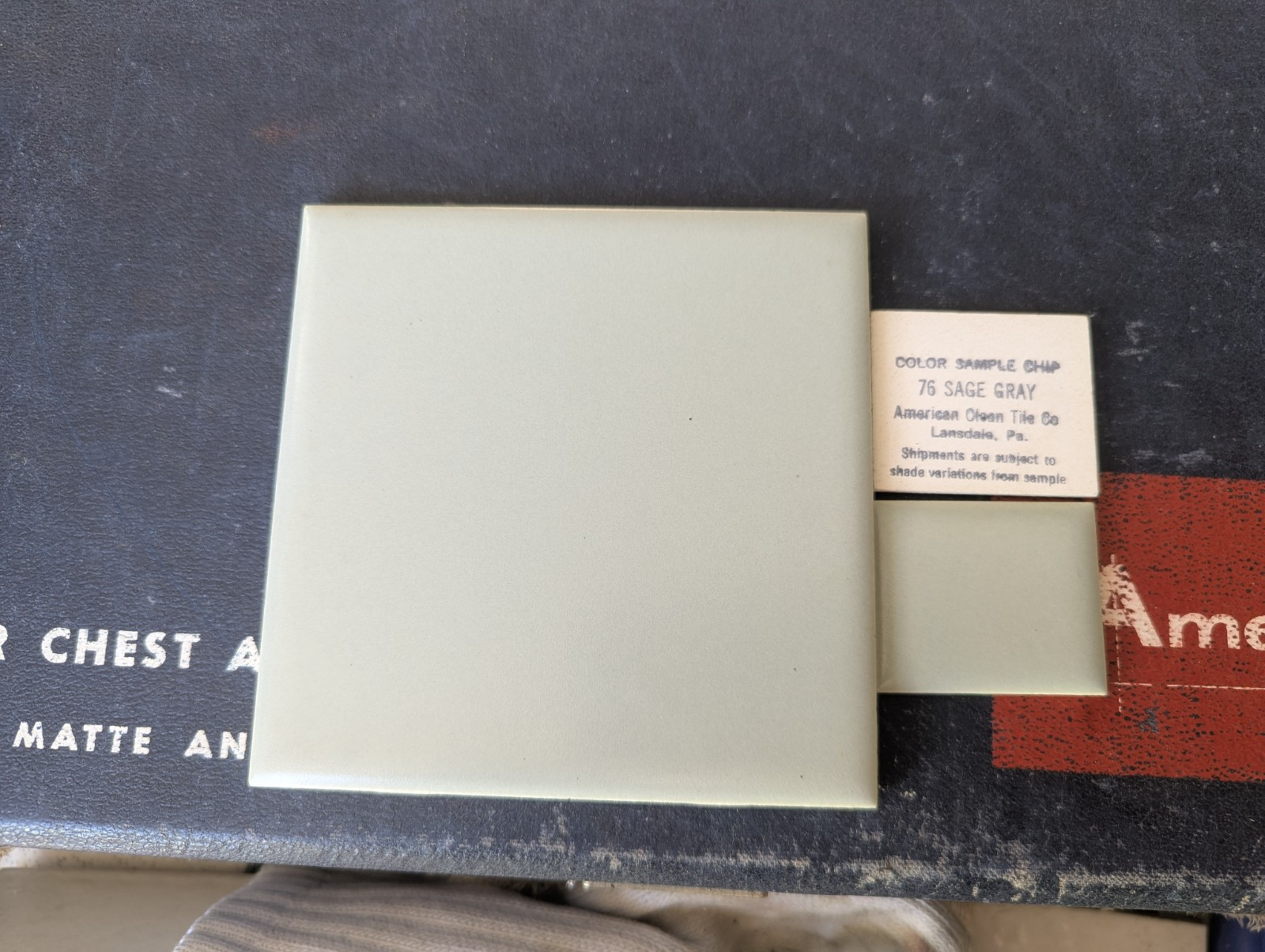 2 pcs of American Olean Ceramic Tile 4 1/4″ Matte Satin “Sage Gray” number 76