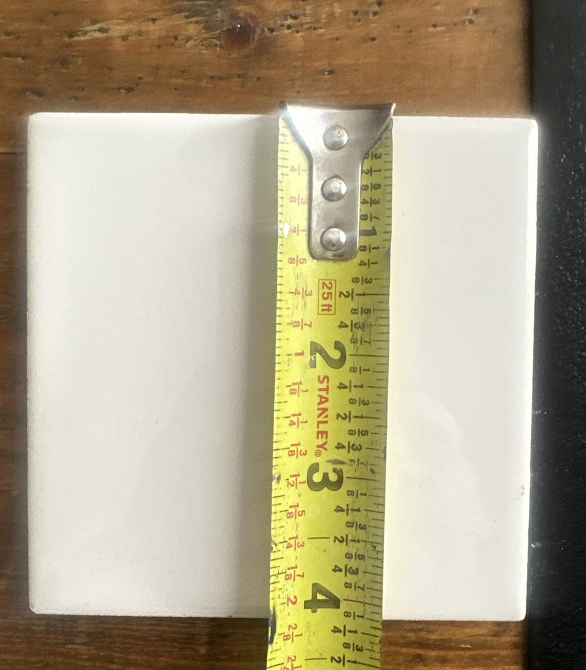 Vintage White Ceramic 4 1/4” X 4 1/4″ Square CERAMIC TILE Replacement Glossy