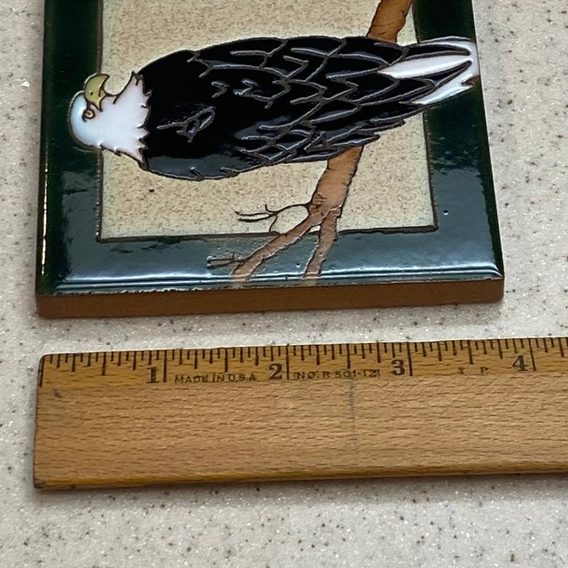 Forest Animals Wildlife Ceramic Tile Coasters Wolf Bald Eagle Deer Lot of 3