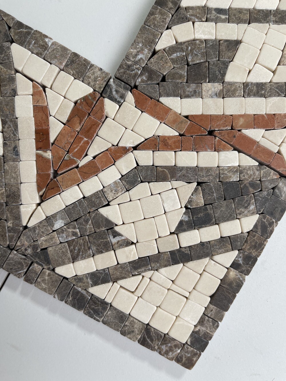 B4676T Marble Mosaic Border Listello Accent Deco Tile Leaf Red 4×8 Tumbled