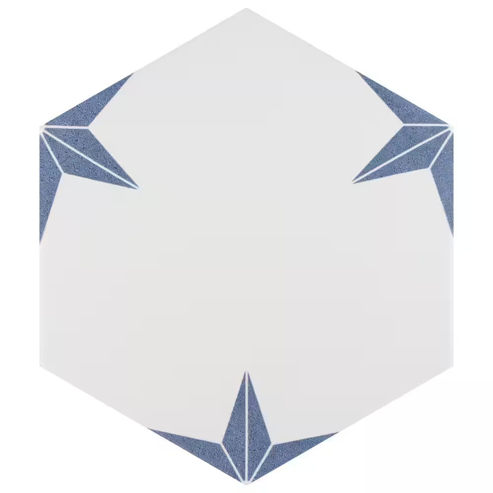 Stella Hex Azul 8-5/8 In. X 9-7/8 In. Porcelain Floor and Wall Tile (11.5 Sq. Ft