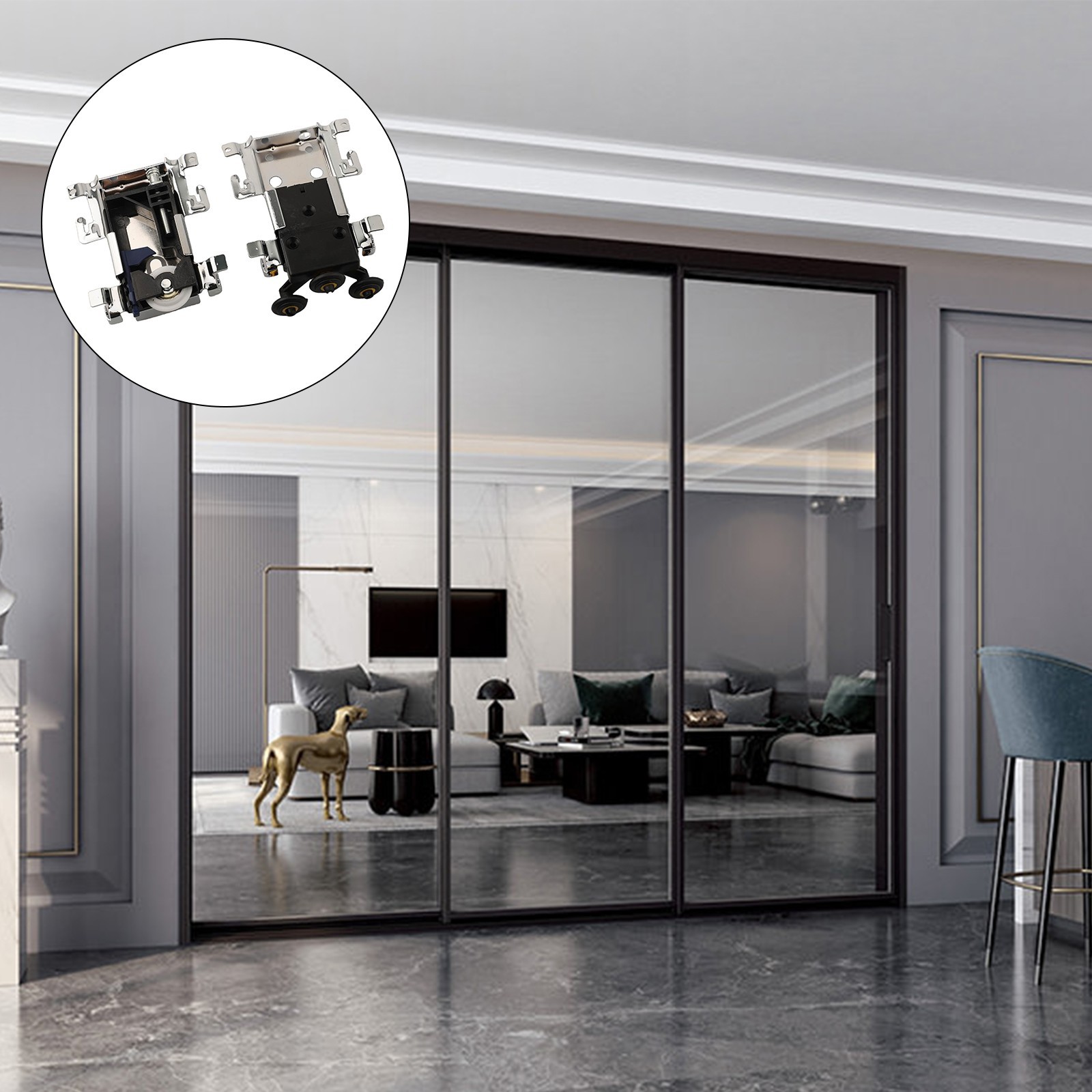 Wardrobe Roller System with Reliable Nylon and Plastic Components Easy to Use