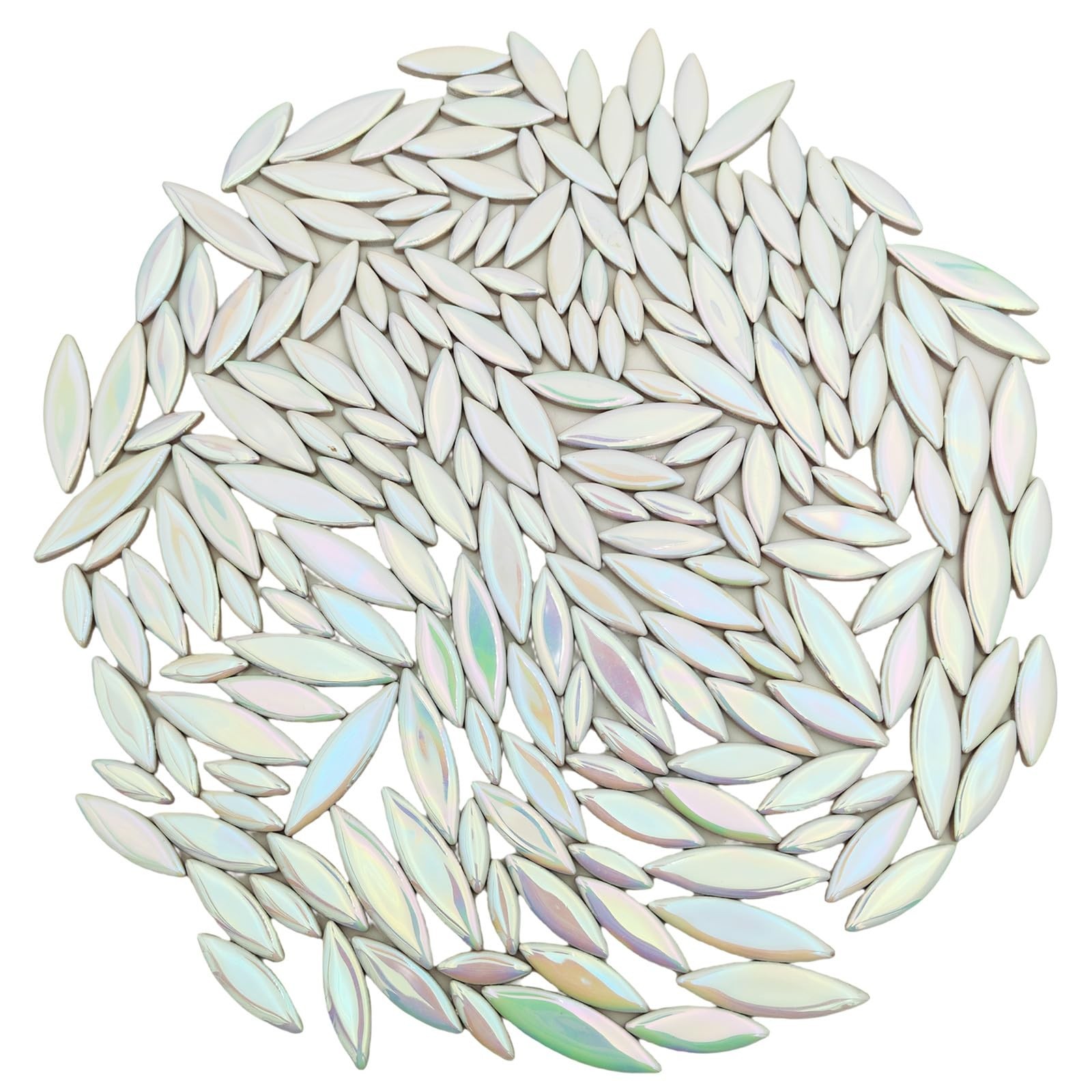 Leaf Petal Ceramic Mosaic Tiles for Crafts, 500g/1.1LB Irregular Mosaic Piece…
