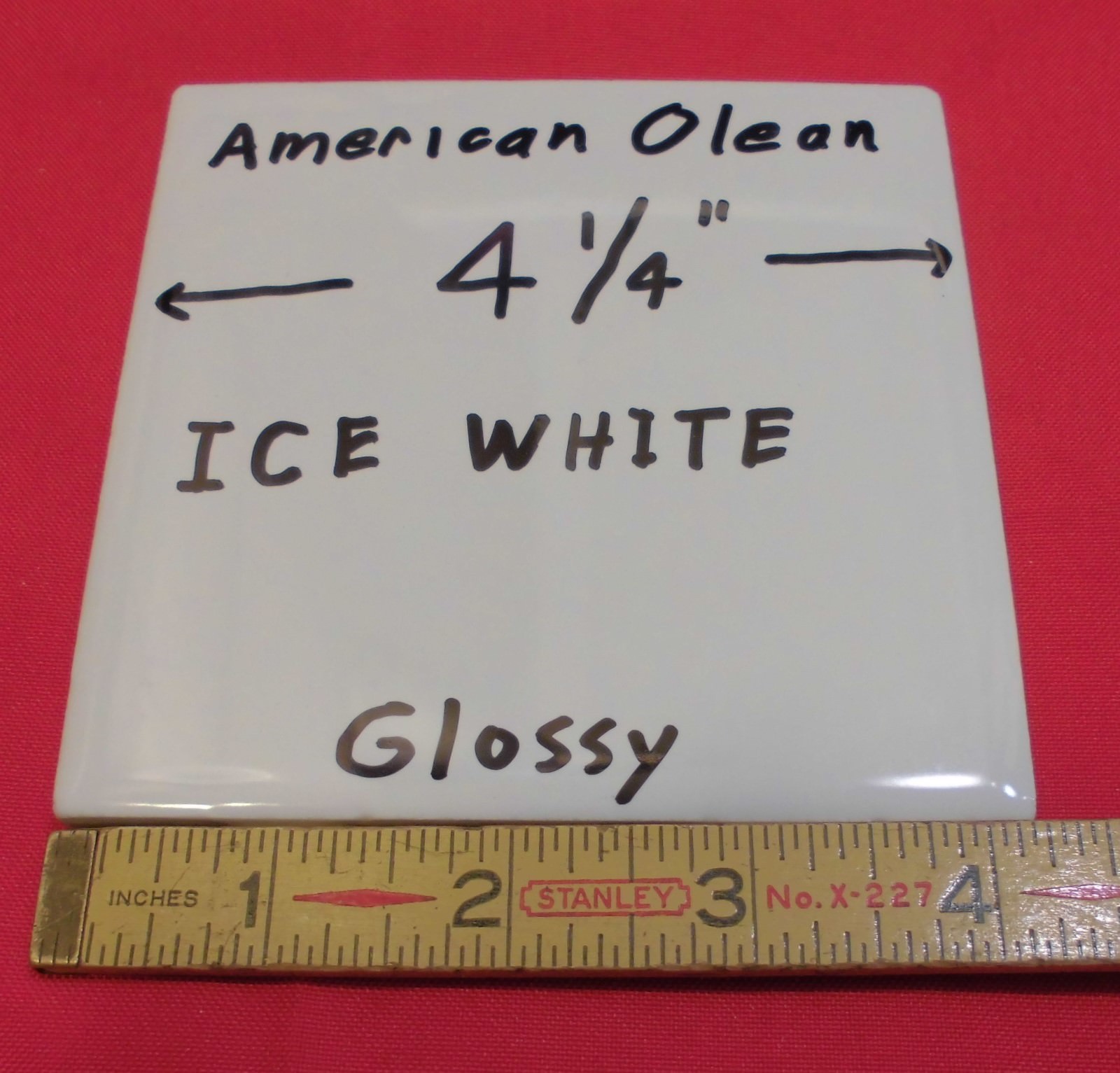 12 pcs. Glossy *Ice White* Ceramic Tiles by American Olean…4-1/4″ Brightest