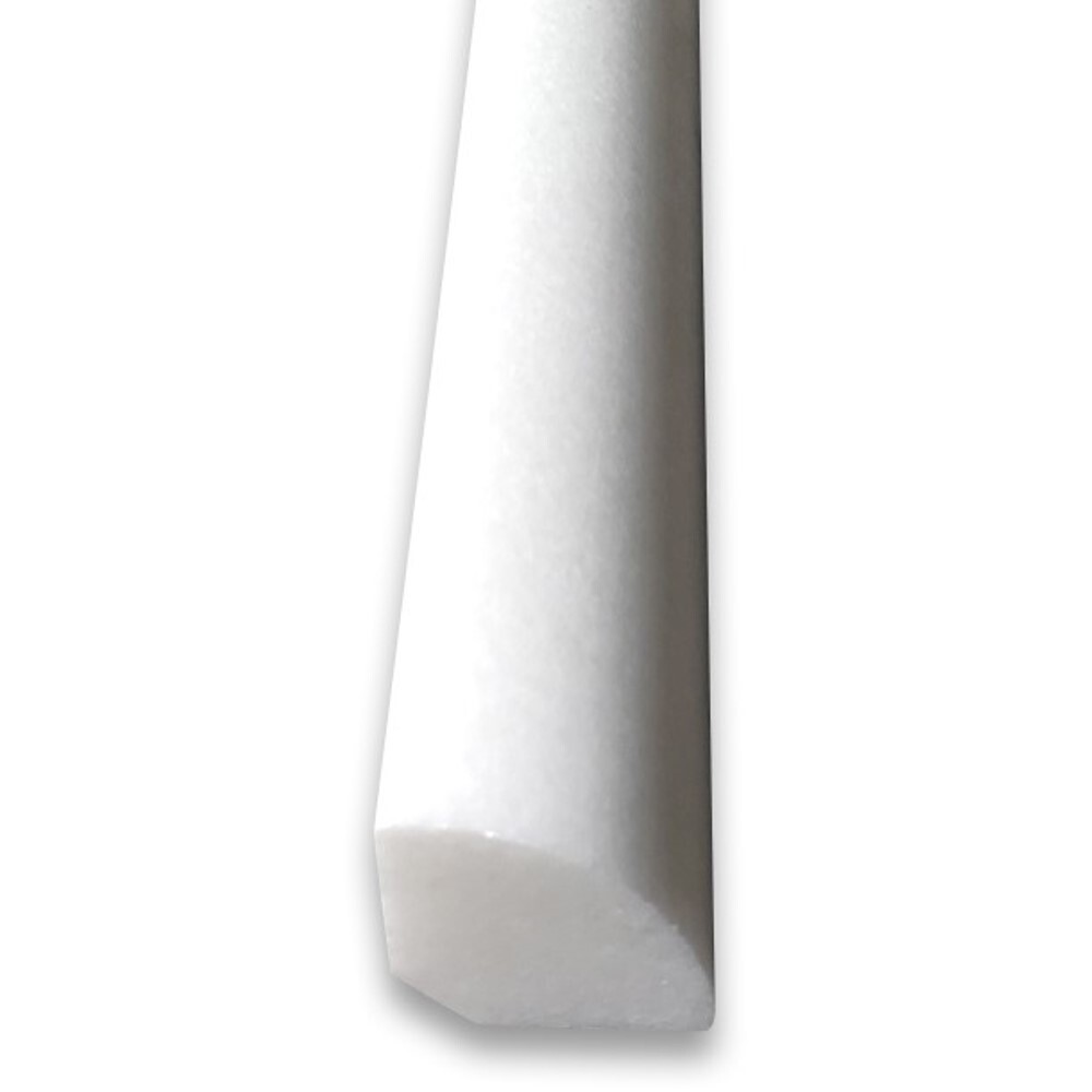 T16H Thassos White Marble Quarter Round Pencil Liner Trim Molding Honed