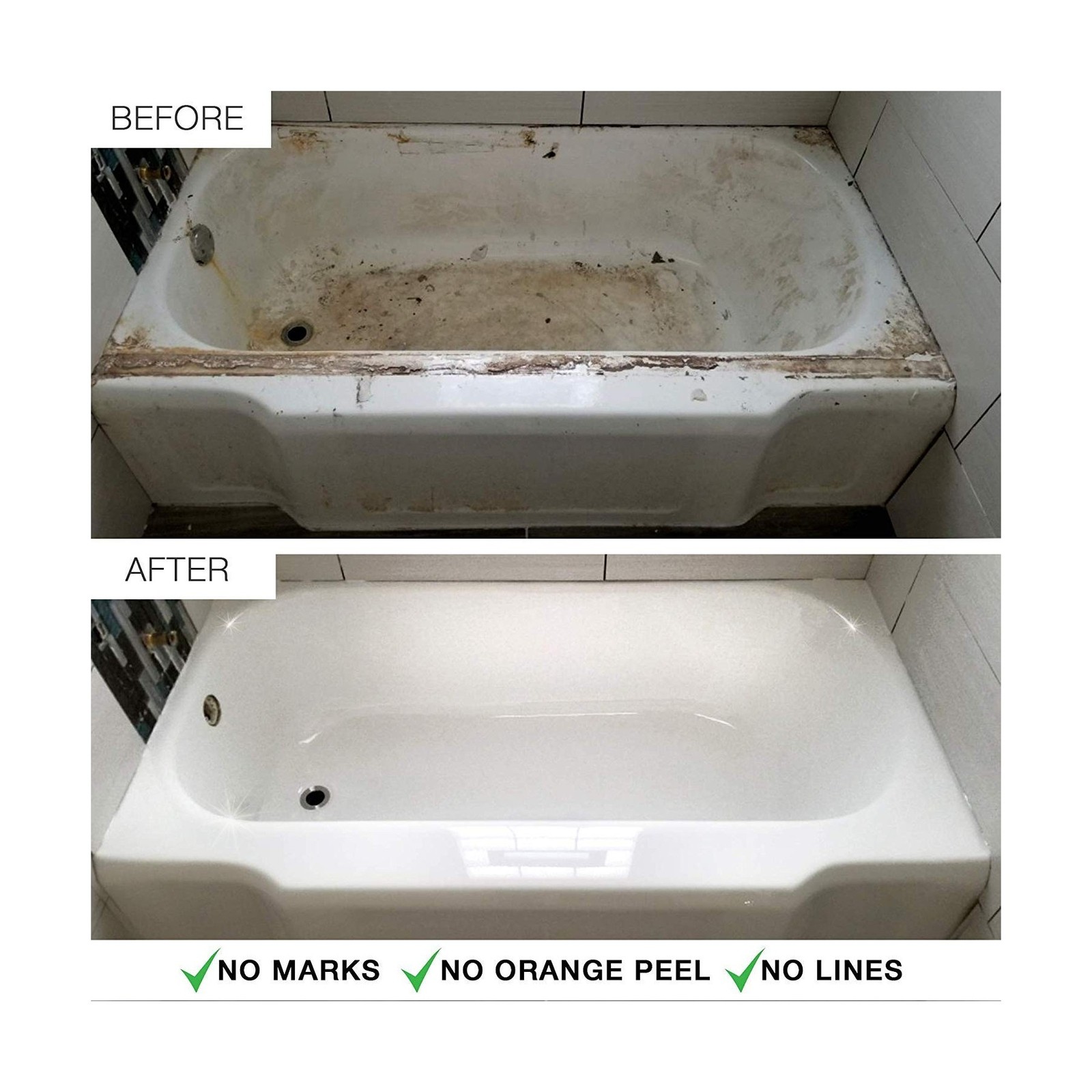 Odorless Bathtub Refinishing Kit – Durable, Self-Leveling Epoxy for DIY Re