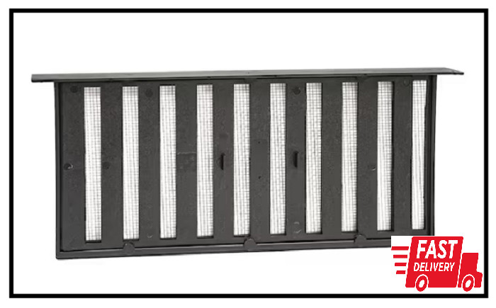 16 In. X 8 In. Plastic Resin Slider Foundation Vent in Black