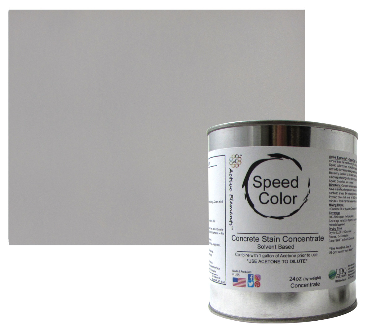Fast Drying Concrete Stain-Professional-Easy to Use 100-150sq ft Smoke