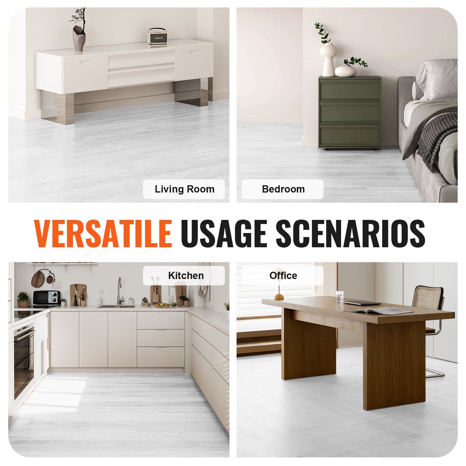 Aesthetic 1.5mm 390×23.6in Lightweight Vinyl Floor Tiles Simple Setup